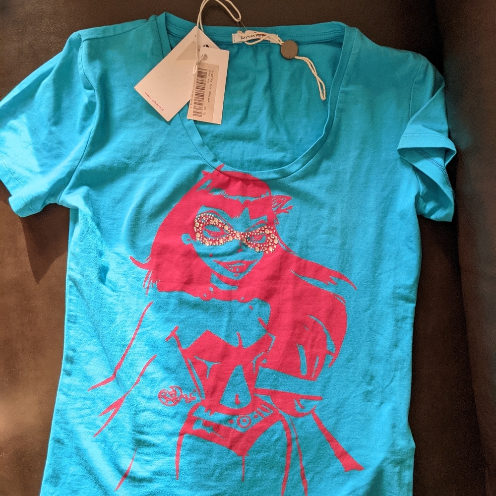 Phard teal superwoman t shirt XS NWT